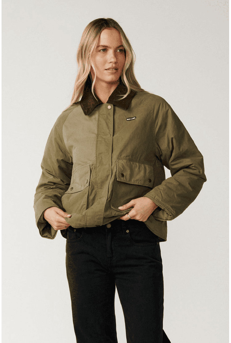 RipCurl Bossa Nova Waxed Chore Women's Jacket | Military Green | Surfwax