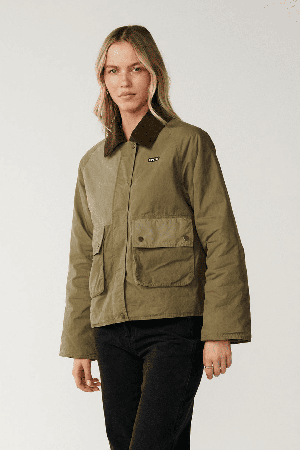 RipCurl Bossa Nova Waxed Chore Women's Jacket | Military Green | Surfwax