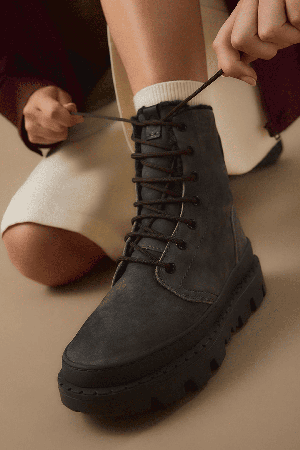 Satorisan Unalome Laces Premium Wool Women's Boots | Color Khakies Black | Surfwax