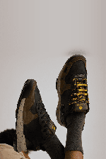 Satorisan Chacrona Premium Men's Sneakers | Color Black Khaki | Surfwax