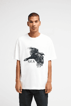 RVCA Horton Raven Men's T-Shirt | Antique White | Surfwax