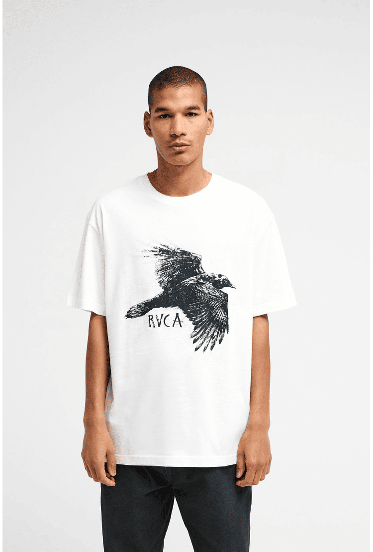 RVCA Horton Raven Men's T-Shirt | Antique White | Surfwax