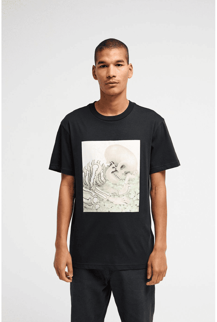 RVCA Sleepy Skeleton Men's T-Shirt | Black | Surfwax