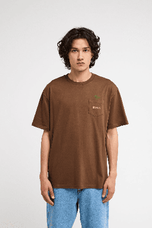 RVCA Nature Calling Pocket Men's T-Shirt | Wood | Surfwax