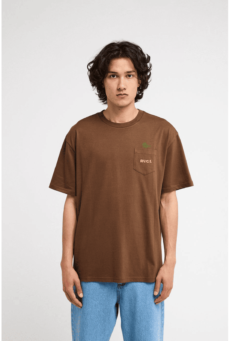 RVCA Nature Calling Pocket Men's T-Shirt | Wood | Surfwax