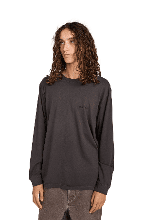 Element Lowcase Pigment Men's Long Sleeve T-Shirt | Off Black | Surfwax