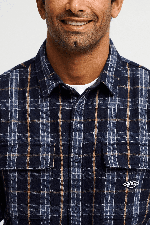 Quiksilver Diamond Wool Men's Shirt | Dark Navy Diamond Check | Surfwax
