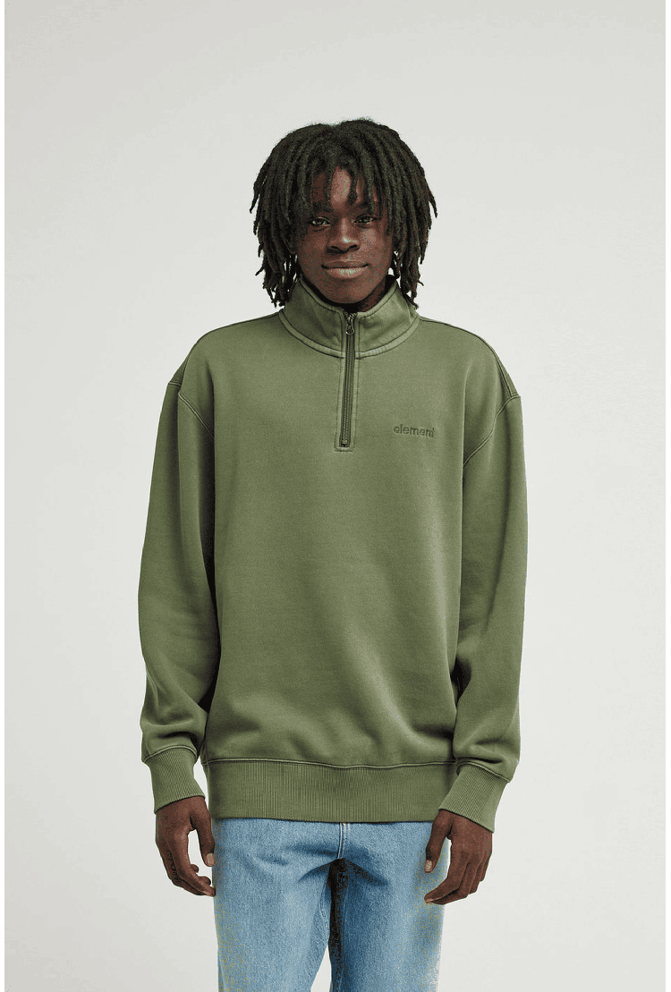 Element Lowcase Pigment Quarter Zip Vyriškas Bliuzonas | Bronze Green | Surfwax