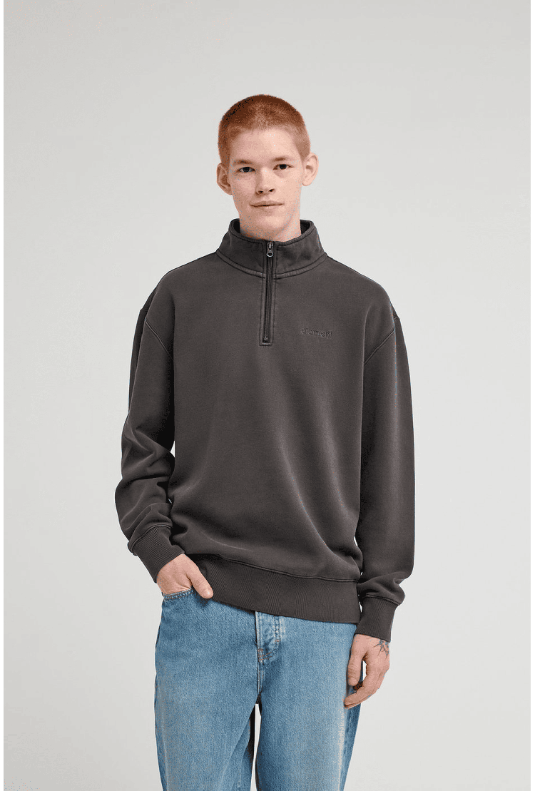 Element Lowcase Pigment Quarter Zip Vyriškas Bliuzonas | Off Black | Surfwax