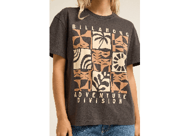 Billabong Adiv Wonderer Tom Boy Moteriški Marškinėliai | Black Sands | Surfwax