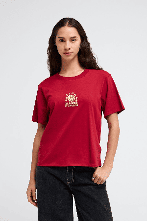 RVCA Iris Easy Moteriški Marškinėliai | Brick Red | Surfwax