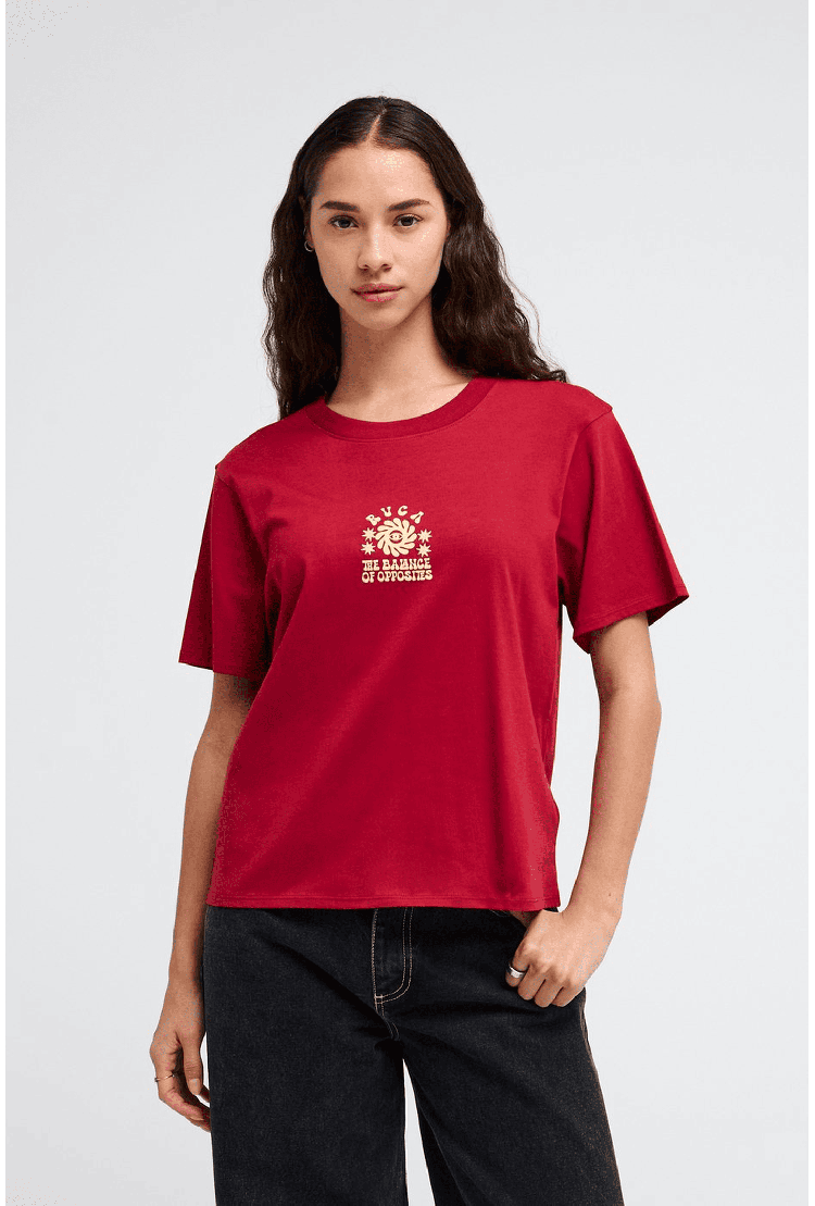 RVCA Iris Easy Moteriški Marškinėliai | Brick Red | Surfwax