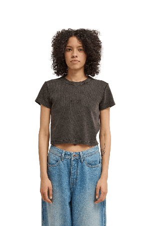 Element Lowcase Crop Women's T-Shirt | Off Black | Surfwax