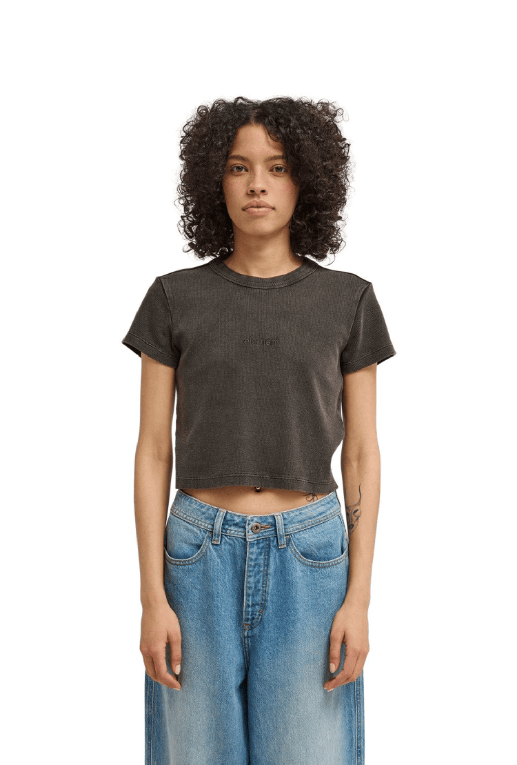 Element Lowcase Crop Women's T-Shirt | Off Black | Surfwax