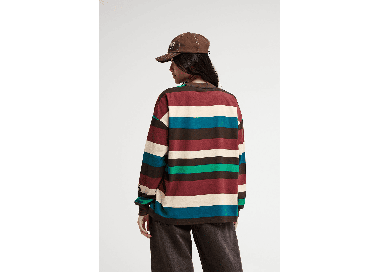 Quiksilver Sibbald Moteriški Marškinėliai Ilgomis Rankovėmis | Java Stripe | Surfwax