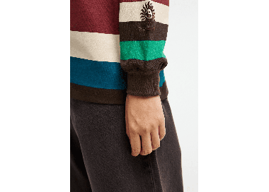 Quiksilver Sibbald Moteriški Marškinėliai Ilgomis Rankovėmis | Java Stripe | Surfwax