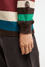 Quiksilver Sibbald Moteriški Marškinėliai Ilgomis Rankovėmis | Java Stripe | Surfwax