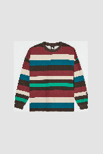 Quiksilver Sibbald Moteriški Marškinėliai Ilgomis Rankovėmis | Java Stripe | Surfwax
