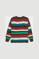 Quiksilver Sibbald Moteriški Marškinėliai Ilgomis Rankovėmis | Java Stripe | Surfwax