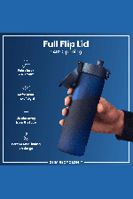 Ion8 Leak Proof Slim Water Bottle 500ml | Leak Proof Bottle | BPA Free Bottle | School And Sports Bottle | Navy | Surfwax