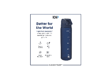 Ion8 Leak Proof Slim Water Bottle 500ml | Leak Proof Bottle | BPA Free Bottle | School And Sports Bottle | Navy | Surfwax