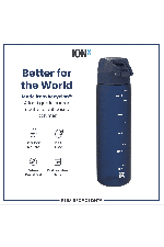 Ion8 Leak Proof Slim Water Bottle 500ml | Leak Proof Bottle | BPA Free Bottle | School And Sports Bottle | Navy | Surfwax