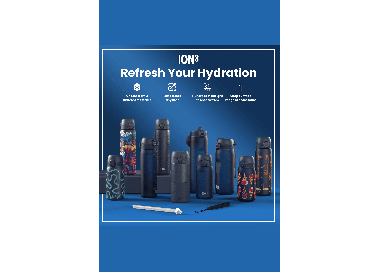 Ion8 Leak Proof Slim Water Bottle 500ml | Leak Proof Bottle | BPA Free Bottle | School And Sports Bottle | Navy | Surfwax