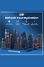 Ion8 Leak Proof Slim Water Bottle 500ml | Leak Proof Bottle | BPA Free Bottle | School And Sports Bottle | Navy | Surfwax