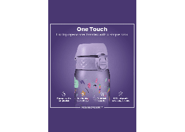 Ion8 Pod Leak Proof Kids Water Bottle 350ml | Leak Proof Bottle | BPA Free Bottle | Purple Unicorns | Surfwax