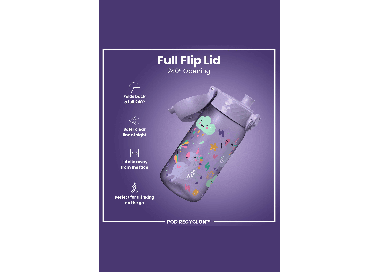 Ion8 Pod Leak Proof Kids Water Bottle 350ml | Leak Proof Bottle | BPA Free Bottle | Purple Unicorns | Surfwax