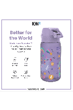Ion8 Pod Leak Proof Kids Water Bottle 350ml | Leak Proof Bottle | BPA Free Bottle | Purple Unicorns | Surfwax
