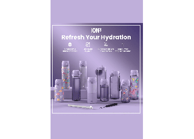 Ion8 Pod Leak Proof Kids Water Bottle 350ml | Leak Proof Bottle | BPA Free Bottle | Purple Unicorns | Surfwax