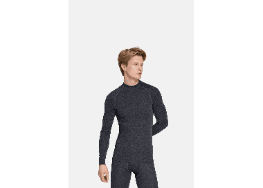 Thermowave Merino Warm Active Men's Thermal LS Shirt | Black Melange | Surfwax