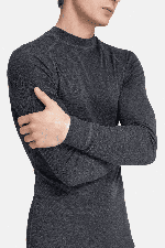 Thermowave Merino Warm Active Men's Thermal LS Shirt | Black Melange | Surfwax