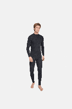 Thermowave Merino Warm Active Men's Thermal LS Shirt | Black Melange | Surfwax