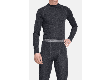 Thermowave Merino Warm Active Men's Thermal LS Shirt | Black Melange | Surfwax