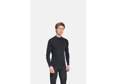 Thermowave Merino Warm Active Men's Thermal LS Shirt | Black Melange | Surfwax