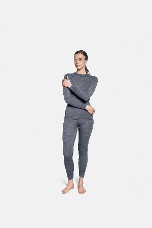 Thermowave Merino Warm Active Women's Thermal LS Shirt | Black Melange | Surfwax