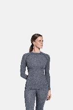 Thermowave Merino Warm Active Women's Thermal LS Shirt | Black Melange | Surfwax