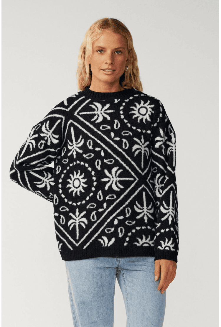 RipCurl Bossa Nova Bandana Women's Knit Crew | Black | Surfwax