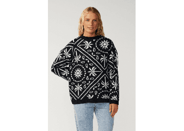 RipCurl Bossa Nova Bandana Women's Knit Crew | Black | Surfwax