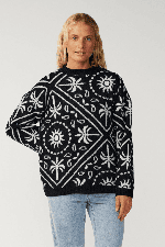 RipCurl Bossa Nova Bandana Women's Knit Crew | Black | Surfwax