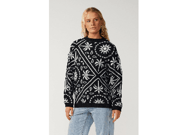RipCurl Bossa Nova Bandana Women's Knit Crew | Black | Surfwax