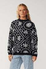 RipCurl Bossa Nova Bandana Women's Knit Crew | Black | Surfwax