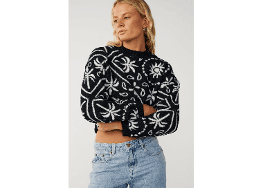 RipCurl Bossa Nova Bandana Women's Knit Crew | Black | Surfwax