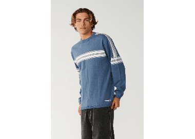 RipCurl Archive Twu Stripe Men's Crew Knit | Bluefin | Surfwax
