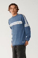 RipCurl Archive Twu Stripe Men's Crew Knit | Bluefin | Surfwax