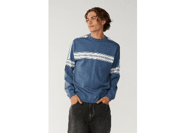 RipCurl Archive Twu Stripe Men's Crew Knit | Bluefin | Surfwax