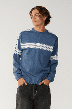RipCurl Archive Twu Stripe Men's Crew Knit | Bluefin | Surfwax