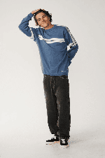 RipCurl Archive Twu Stripe Men's Crew Knit | Bluefin | Surfwax